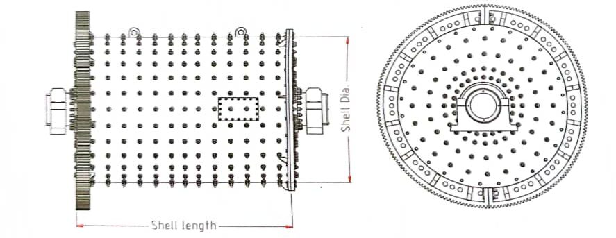 Габариты шаровой мельницы